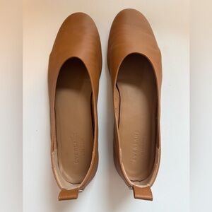 Everlane Cognac Leather Ballet Flats